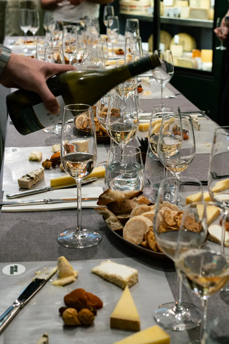 Pouring wine at the tasting